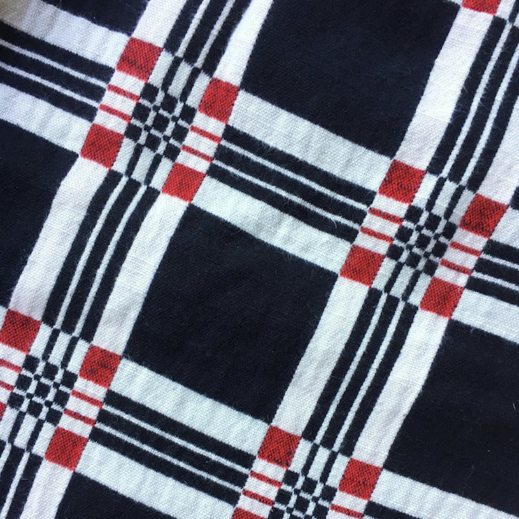 textile swatch of black geo