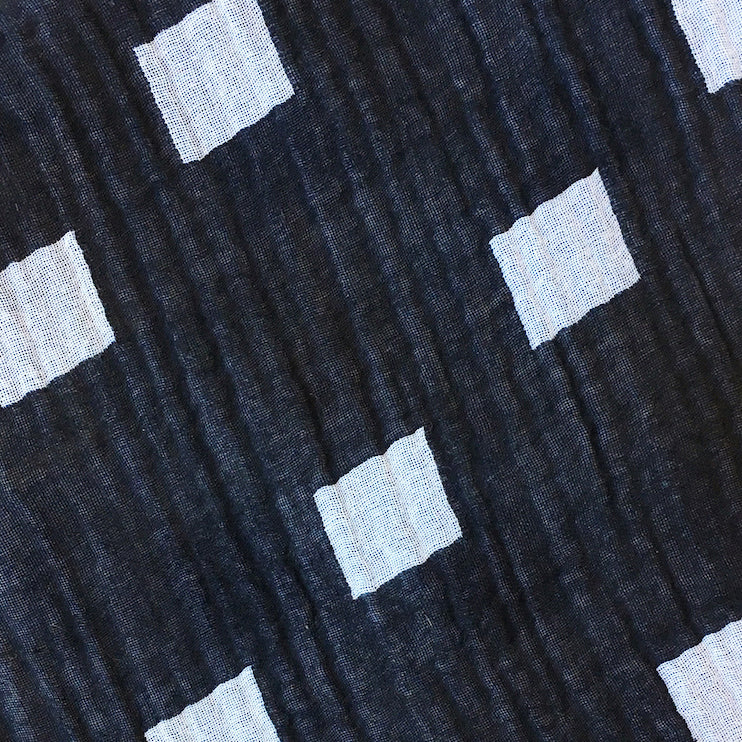 textile swatch of black hopscotch