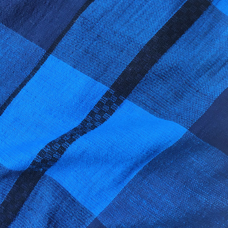 textile swatch of indigo check