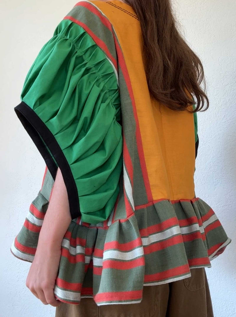 green-pleat-pocket-top