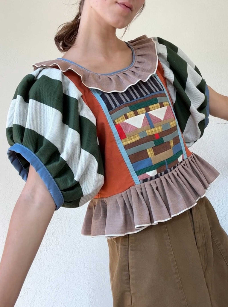 patch ruffle top