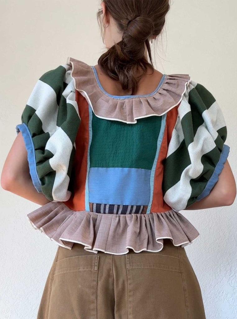 patch ruffle top